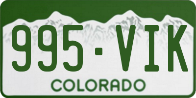 CO license plate 995VIK