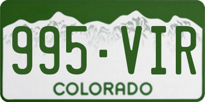 CO license plate 995VIR