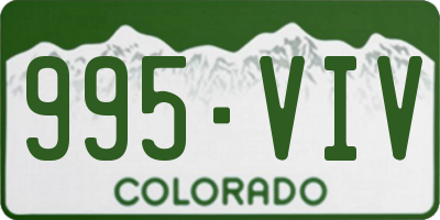 CO license plate 995VIV