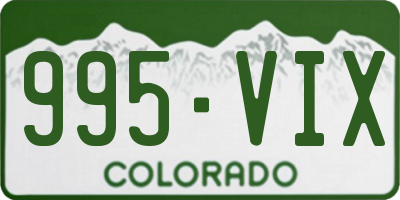 CO license plate 995VIX
