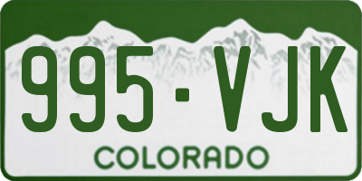 CO license plate 995VJK