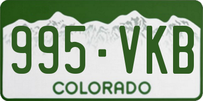 CO license plate 995VKB