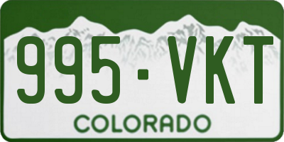 CO license plate 995VKT
