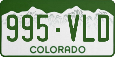 CO license plate 995VLD