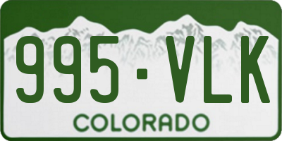 CO license plate 995VLK