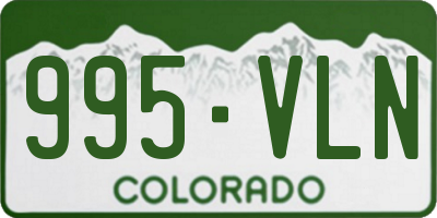 CO license plate 995VLN