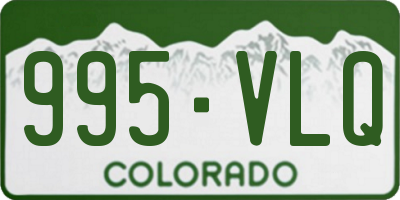 CO license plate 995VLQ