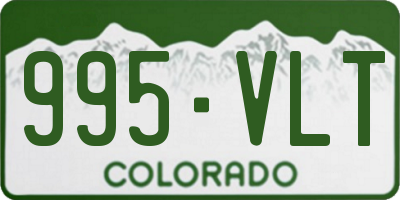 CO license plate 995VLT