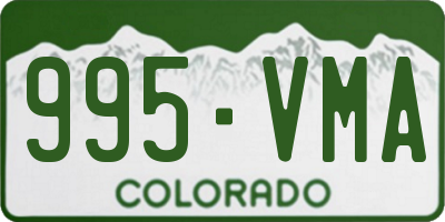 CO license plate 995VMA