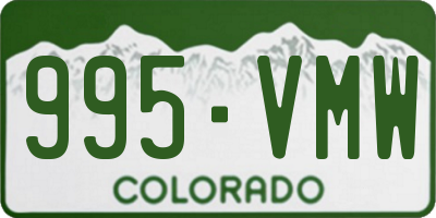 CO license plate 995VMW