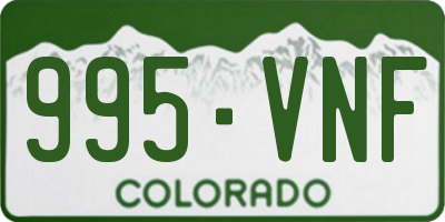 CO license plate 995VNF