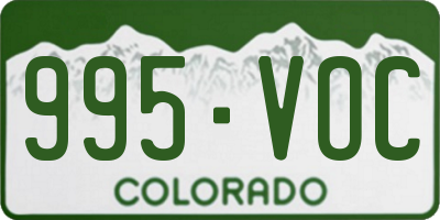CO license plate 995VOC