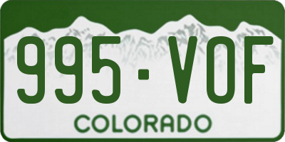 CO license plate 995VOF