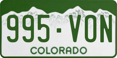 CO license plate 995VON