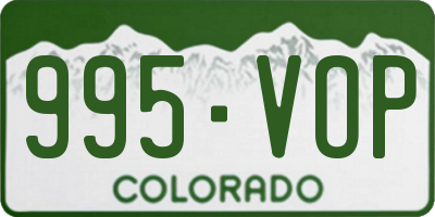 CO license plate 995VOP