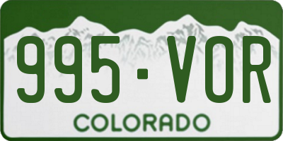CO license plate 995VOR