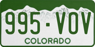 CO license plate 995VOV