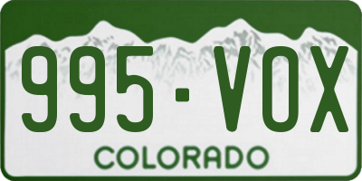 CO license plate 995VOX