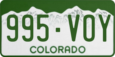 CO license plate 995VOY