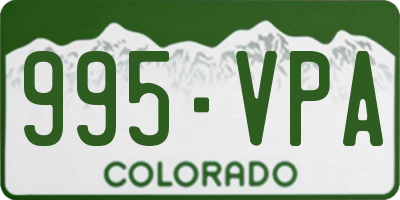 CO license plate 995VPA