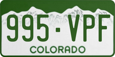 CO license plate 995VPF