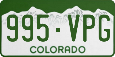 CO license plate 995VPG