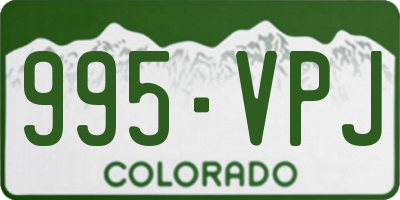 CO license plate 995VPJ