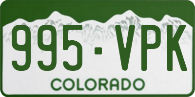 CO license plate 995VPK