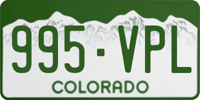 CO license plate 995VPL