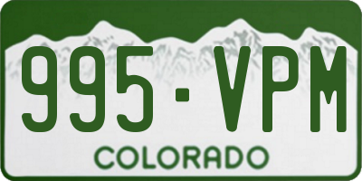 CO license plate 995VPM