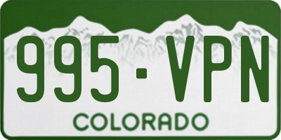 CO license plate 995VPN