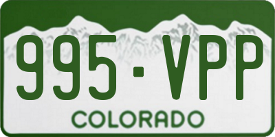 CO license plate 995VPP