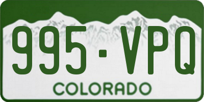 CO license plate 995VPQ