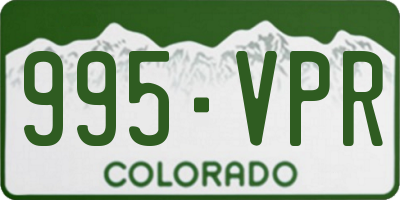 CO license plate 995VPR