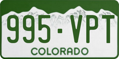 CO license plate 995VPT