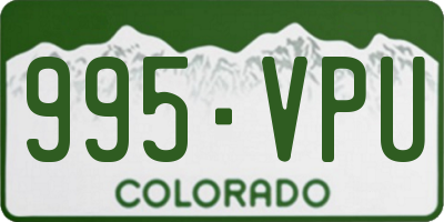 CO license plate 995VPU