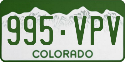 CO license plate 995VPV