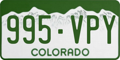 CO license plate 995VPY