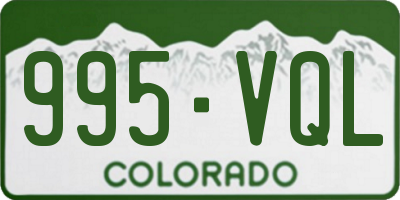 CO license plate 995VQL