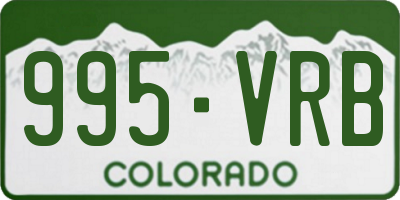 CO license plate 995VRB