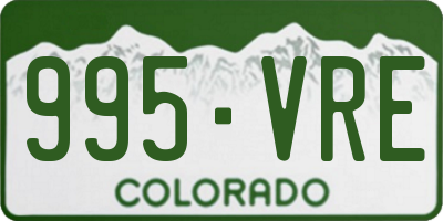 CO license plate 995VRE