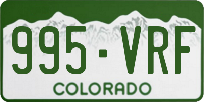 CO license plate 995VRF