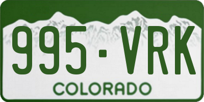 CO license plate 995VRK