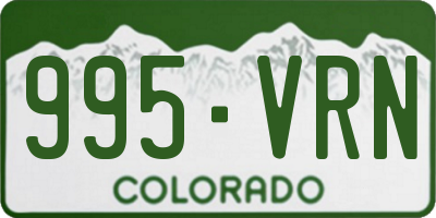 CO license plate 995VRN