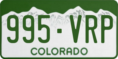 CO license plate 995VRP