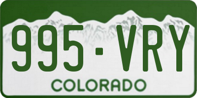 CO license plate 995VRY