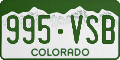 CO license plate 995VSB