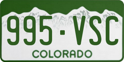 CO license plate 995VSC