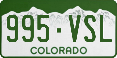 CO license plate 995VSL