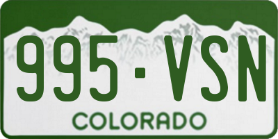 CO license plate 995VSN